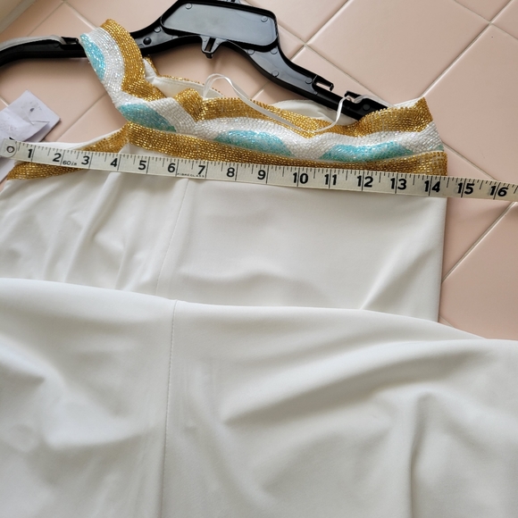 JOVANI WHITE BEADED LONG DRESS Nwt size 4 - Picture 6 of 12